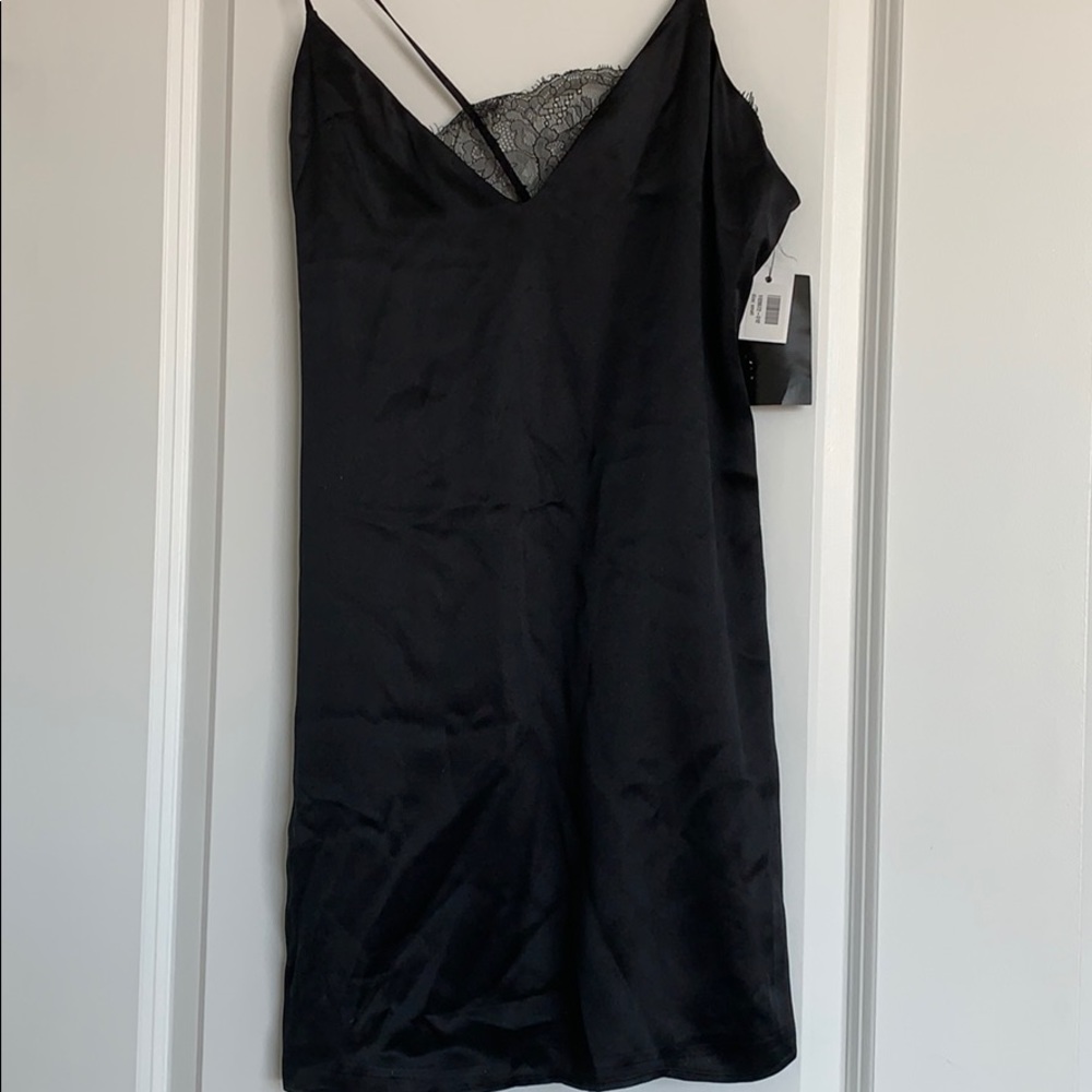 Black silk cami dress.